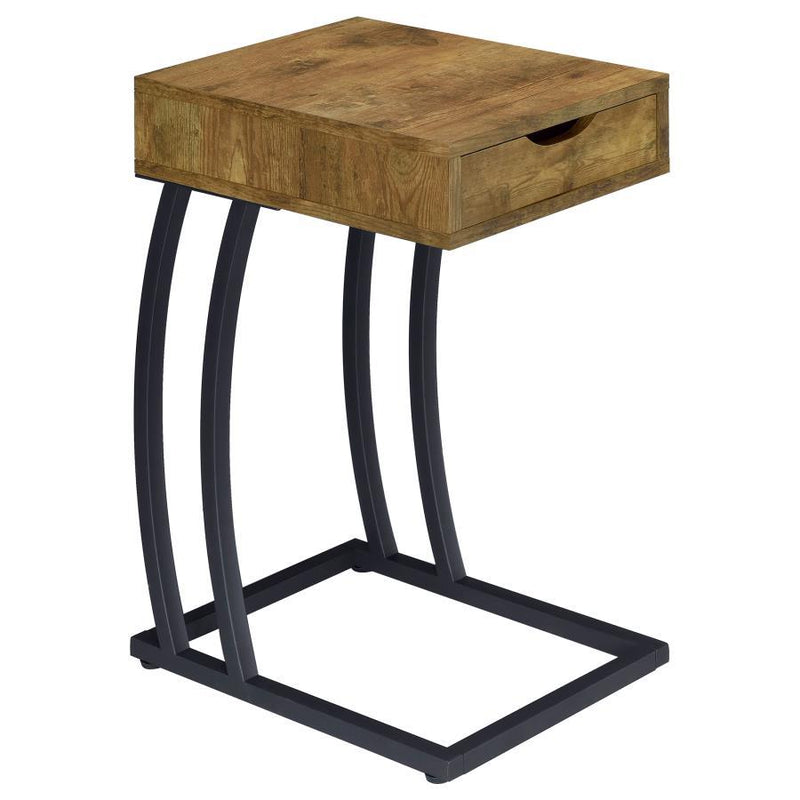 Troy - 1-Drawer C-Shaped Side Table Power Outlet