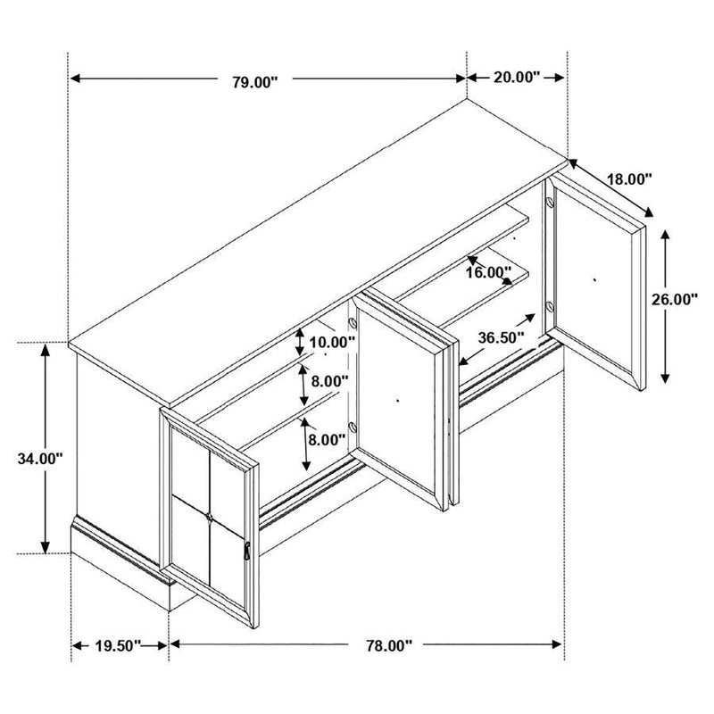 Brockway - 4-Door Dining Sideboard Buffet Cabinet