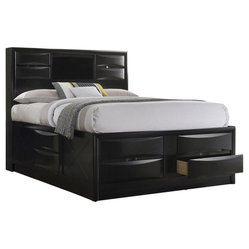 Briana - Wood Storage Bookcase Bed