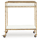 Plattfield - Antique Gold Finish - Bar Cart