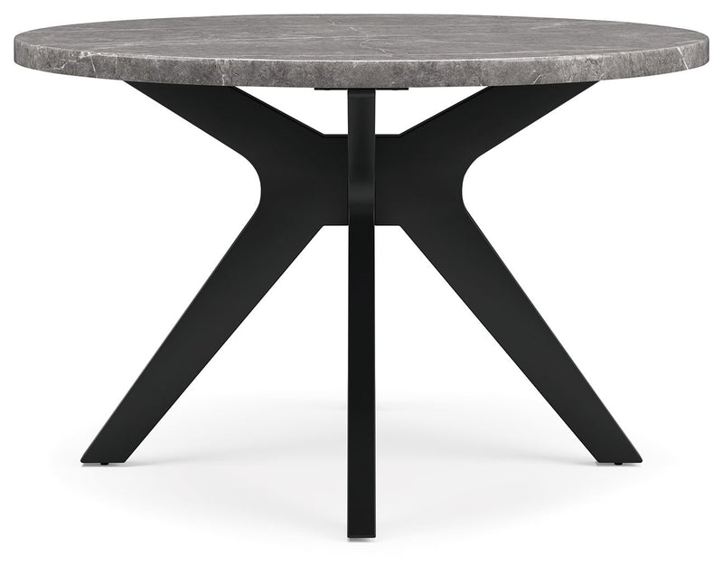 Glinari - Taupe / Black - Round Dining Room Table