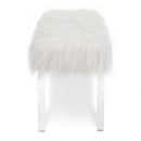 MARILYN UPHOLSTERED WHITE GLAM FAUX FUR BENCH