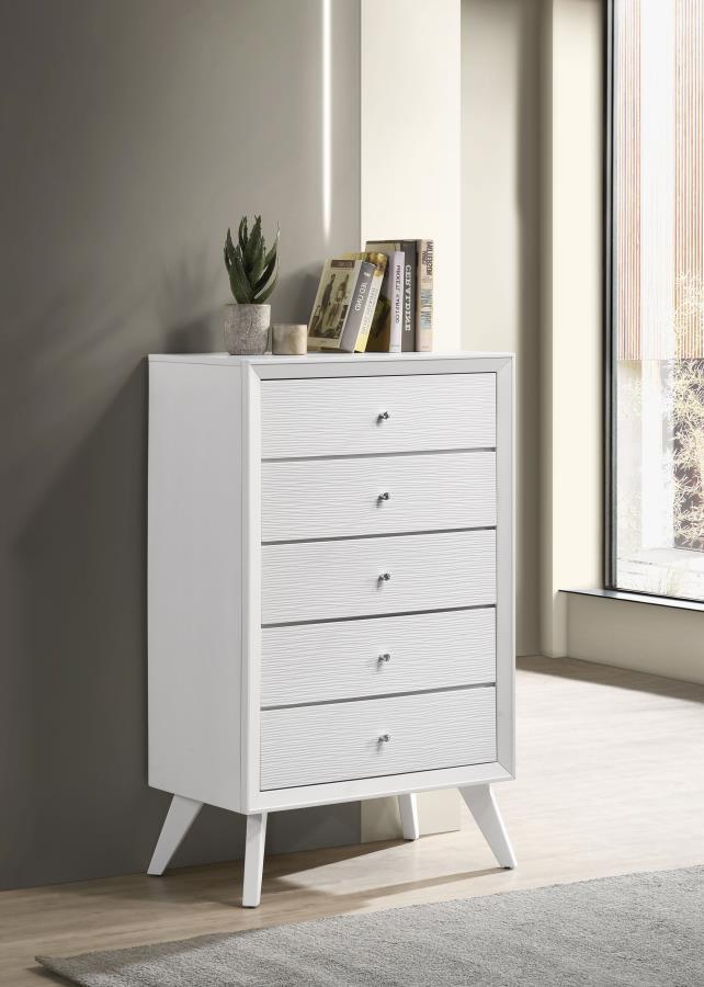 Janelle - 5-Drawer Bedroom Chest - White