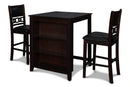 GIA 30" COUNTER TABLE W/2 CHAIRS & STG SHELF-EBONY