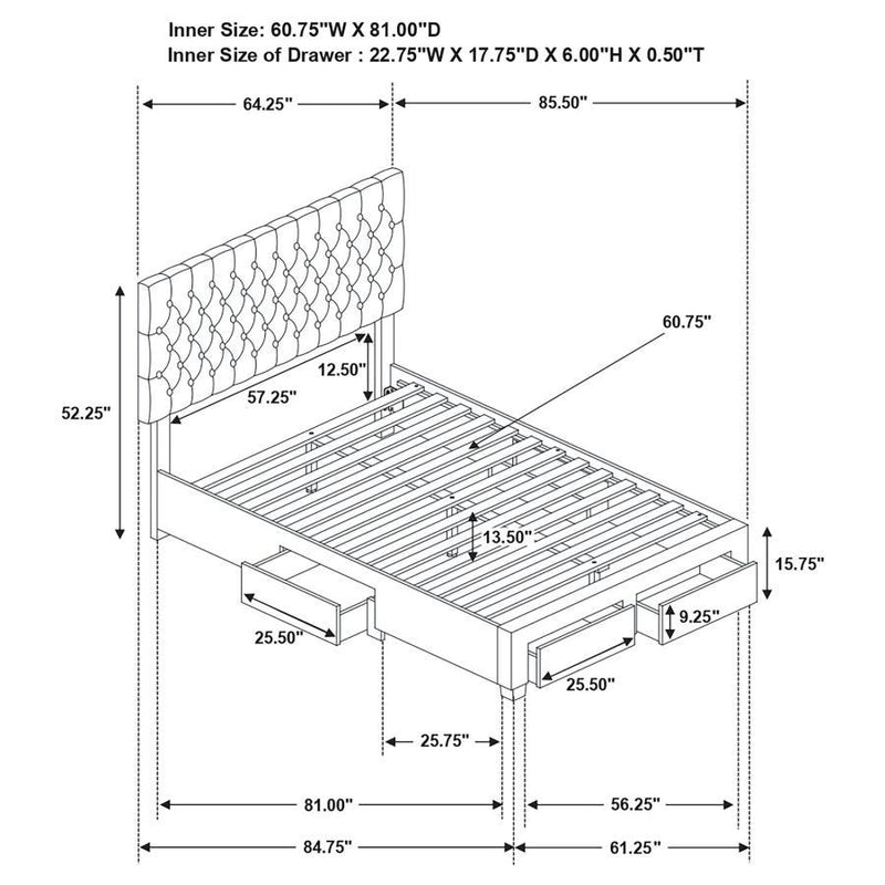 Soledad - Upholstered Storage Panel Bed