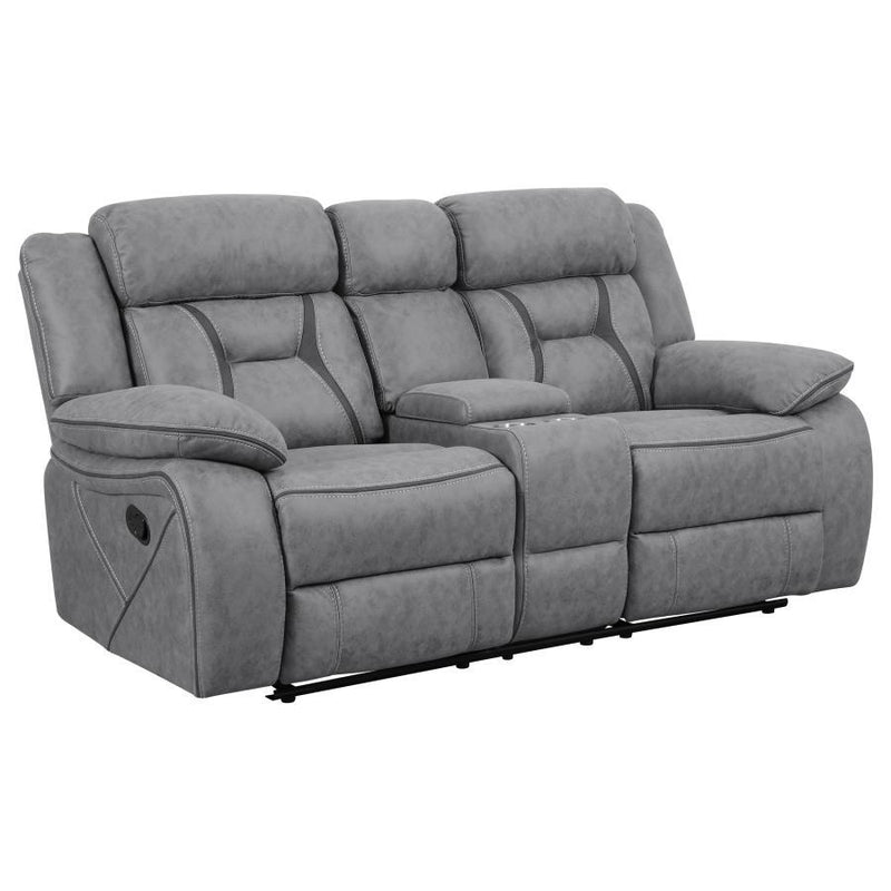 Higgins - Pillow Top Arm Motion Loveseat with Console