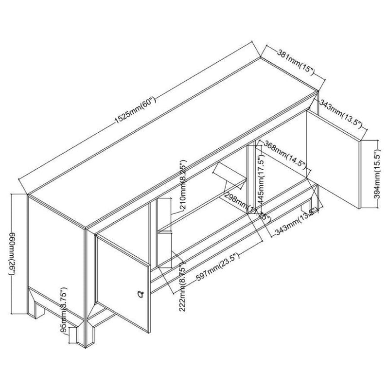 Natalia - TV Stand - Pearl Silver