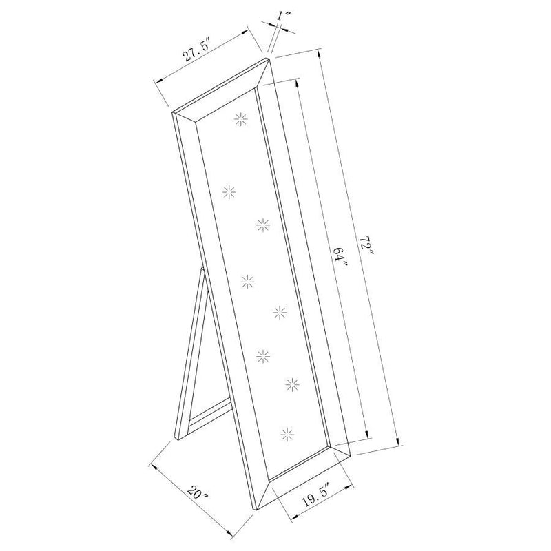 Toga - Wood Standing Floor Mirror - Cappuccino