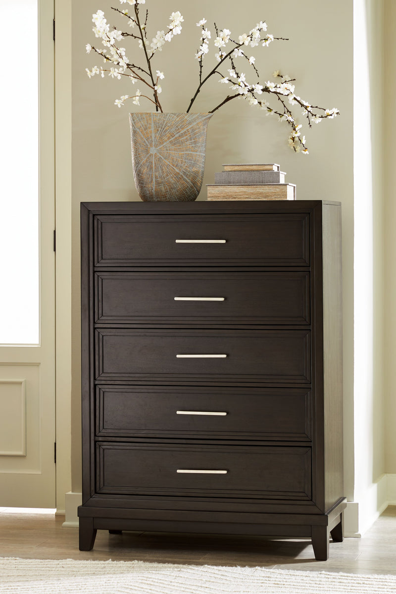 Neymorton - Dark Grayish Brown - Five Drawer Chest