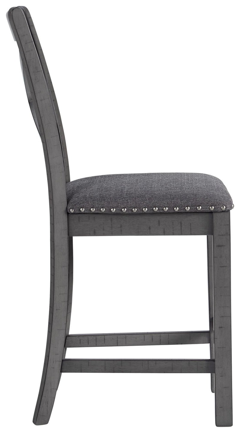 Myshanna - Gray - Upholstered Barstool (Set of 2)