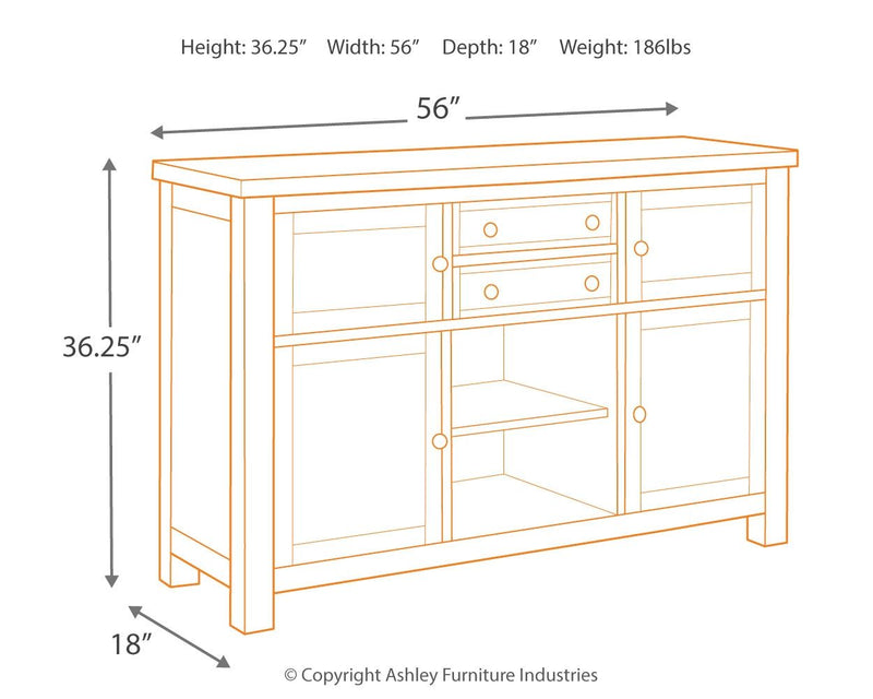 Moriville - Grayish Brown - Dining Room Server