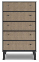 Charlang - Black / Gray - Five Drawer Chest