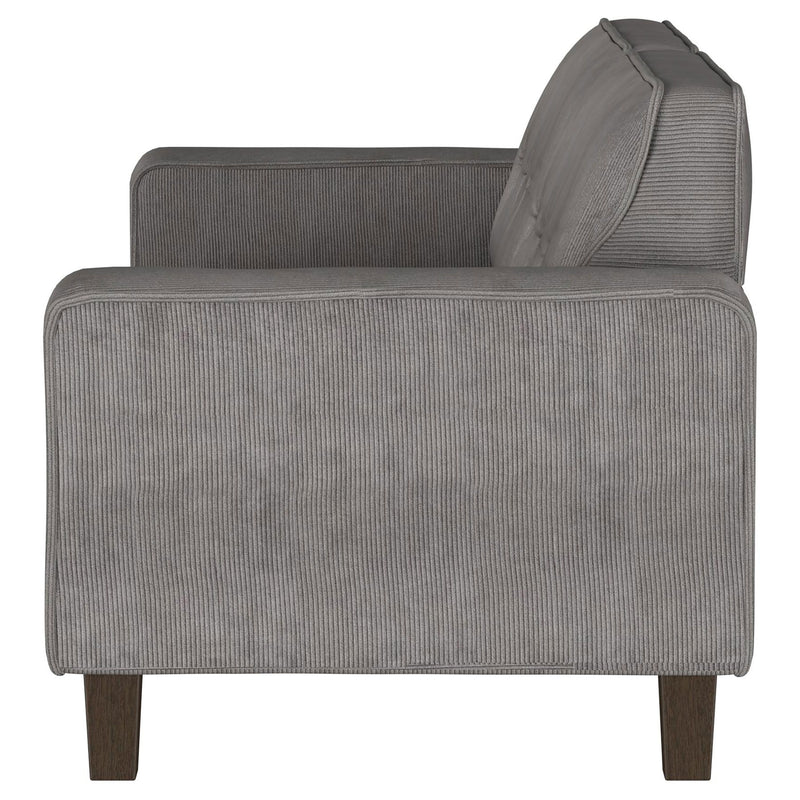 Deerhurst - Upholstered Track Arm Tufted Sofa - Charcoal