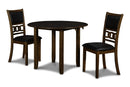 GIA 42" DINING DROP LEAF TABLE W/2 CHAIRS-BROWN