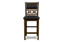 GIA 42" COUNTER DROP LEAF TABLE W/2 CHAIRS-BROWN