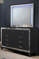 New Classic Furniture Valentino Lighted Mirror in Black