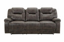 New Classic Furniture Anton Dual Recliner Sofa with Power Footrest in Chocolate