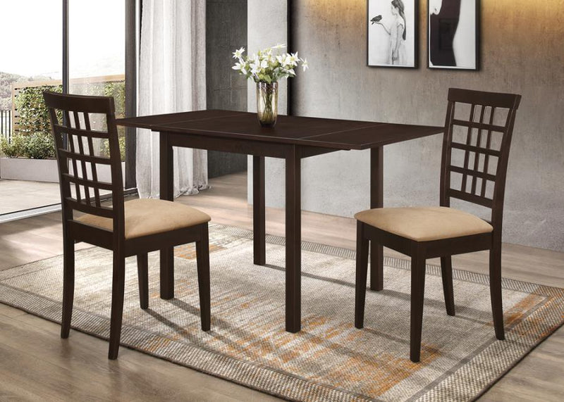 Kelso - 3 Piece Drop Leaf Dining Table Set - Cappuccino