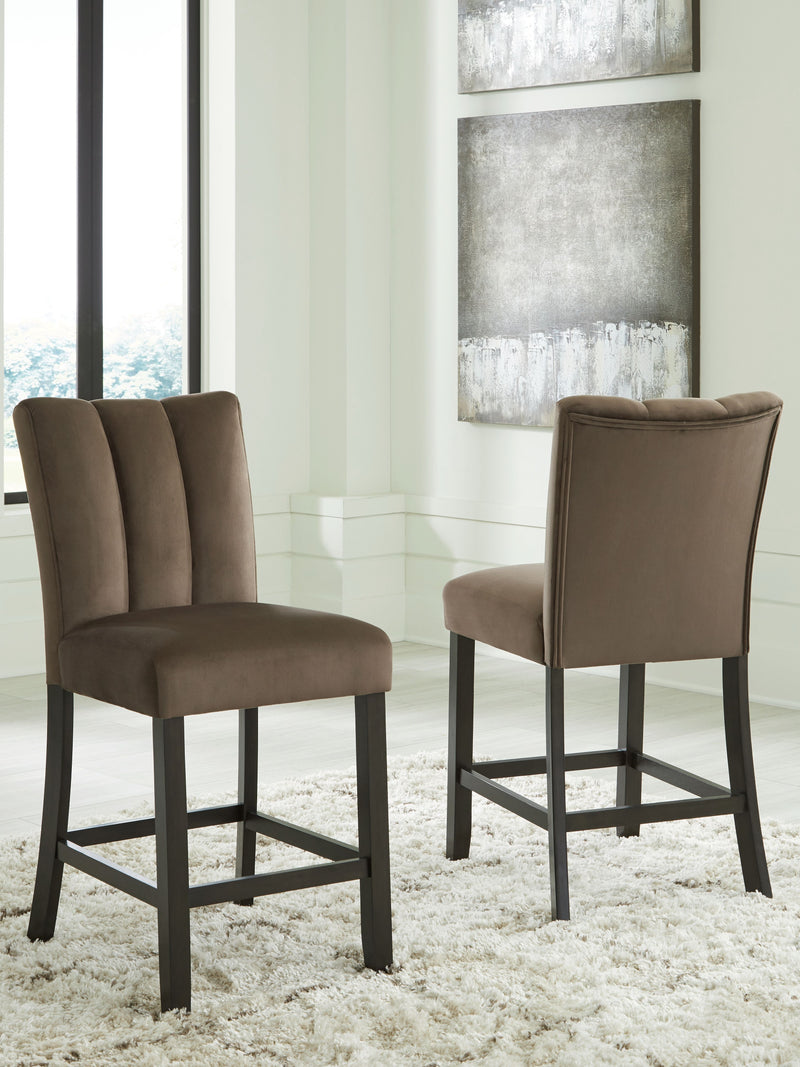 Jeshina - Mocha - Upholstered Barstool (Set of 2)