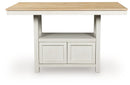 Purlaney - Antique White / Natural - Rectangular Dining Room Counter Table